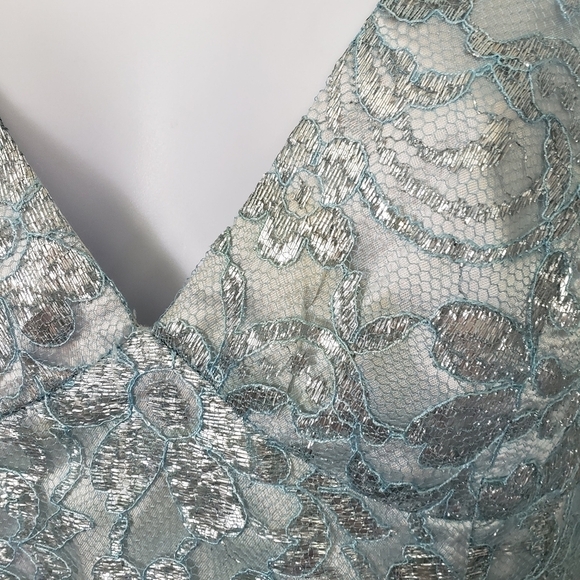 Milly Vintage Women's 4 Cinderella Blue Knee Length Dress Spaghetti Strap Girly - Picture 2 of 12